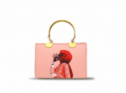 Mini Pink Bag with Hijab Girl Design