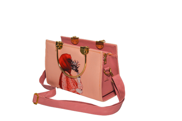 Mini Pink Bag with Hijab Girl Design